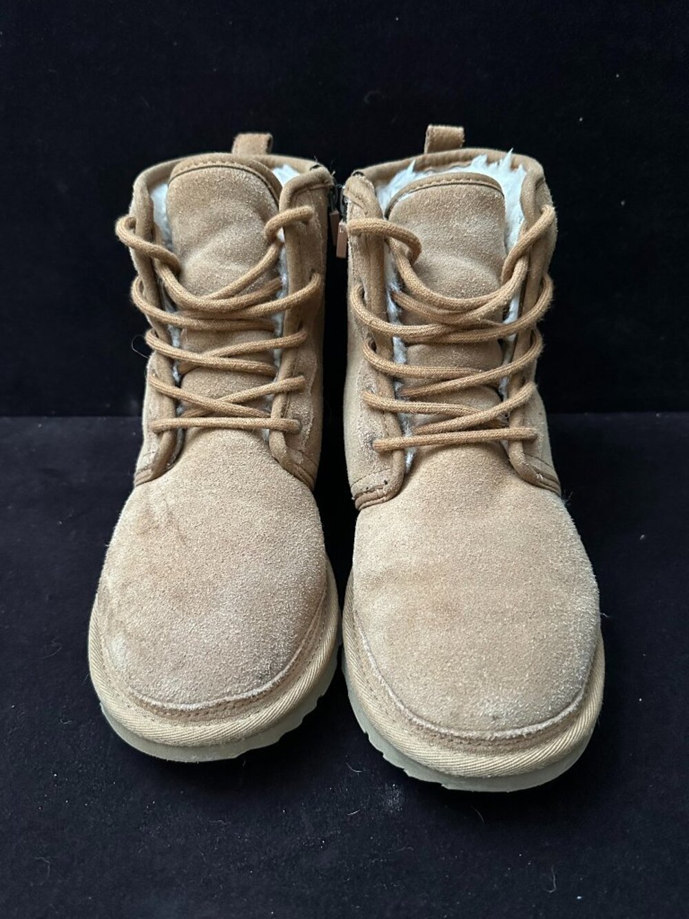 UGG Kids Neumel High Boots Sand Suede S/N 1134190K Size 6 or Women's 8